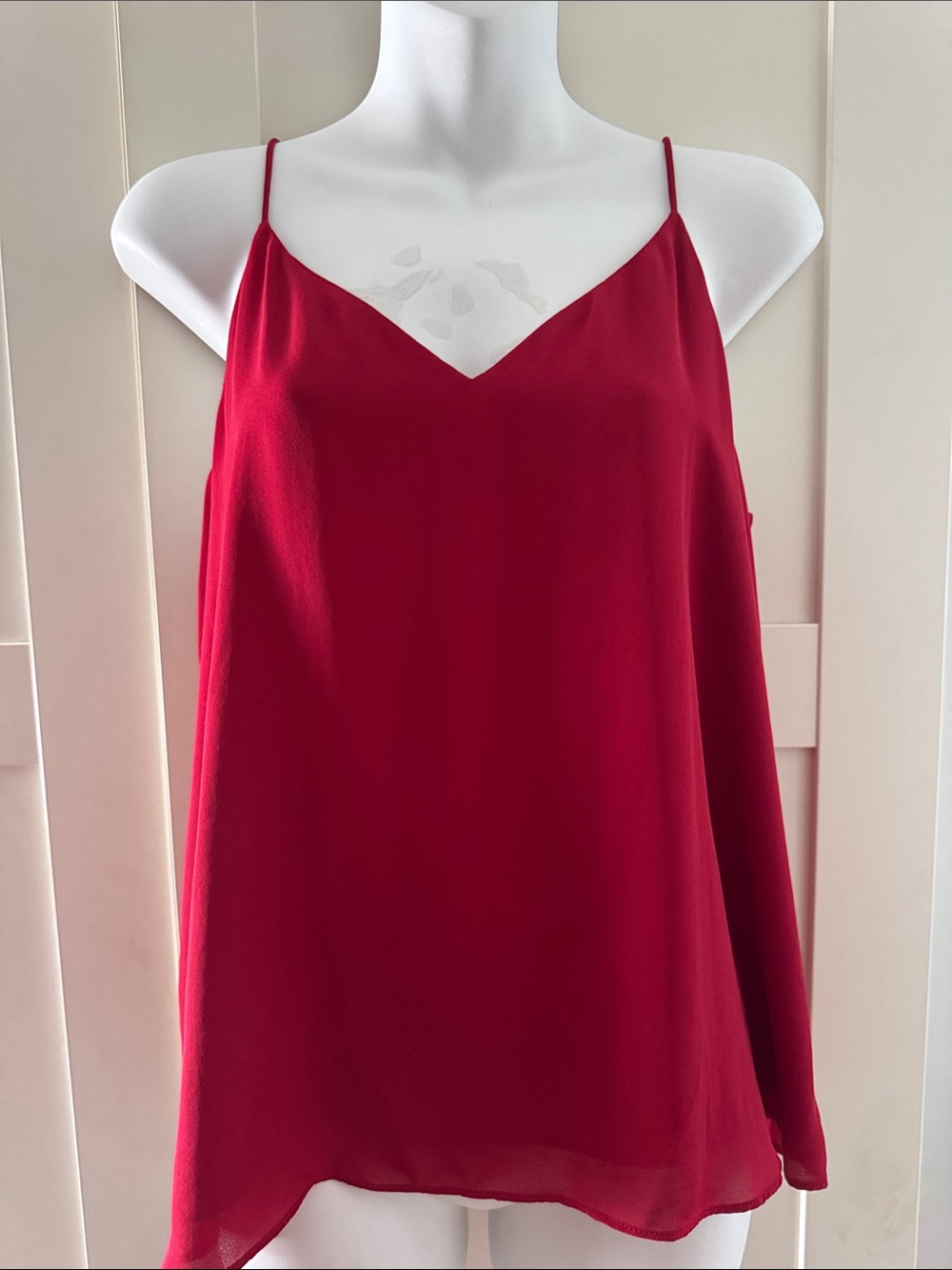 H&M Deep Cherry Red V-Neck Spaghetti Strap Camisole